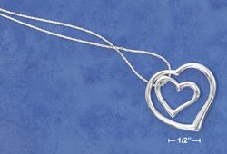 STERLING SILVER NECKLACE- DOUBLE HEART **FREE SHIPPING**