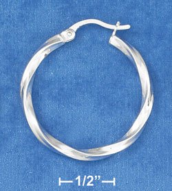 STERLING SILVER EARRINGS- TWISTED HOOPS
