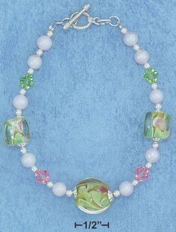 STERLING SILVER BRACELET- LIME SWIRL