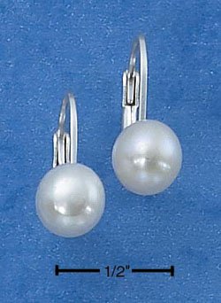 STERLING SILVER- WHITE FRESH WATER PEARL EARRINGS