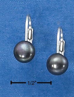 STERLING SILVER- GRAY FRESH WATER PEARL EARRINGS