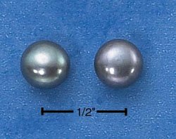 STERLING SILVER- GRAY FRESH WATER PEARL EARRINGS