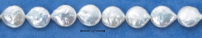 STERLING SILVER- FLAT FRESH WATER PEARL NECKLACE