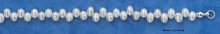 STERLING SILVER- WHITE FRESH WATER PEARL NECKLACE