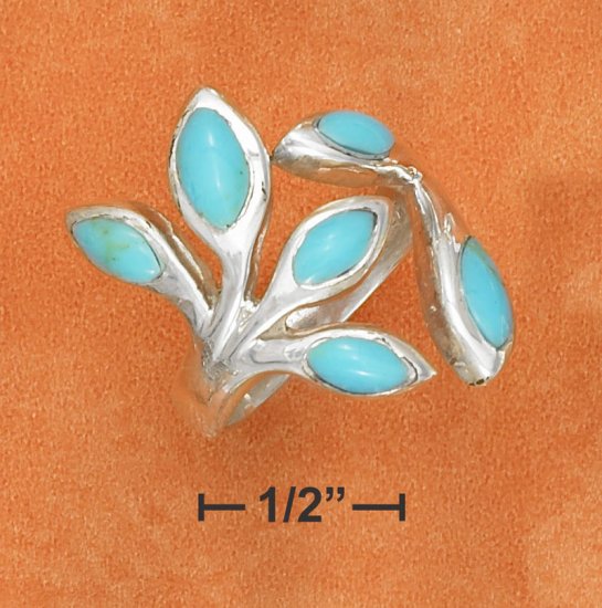 STERLING SILVER- TURQUOISE OPEN BRANCH RING