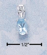 STERLING SILVER- OVAL AQUAMARINE PENDANT