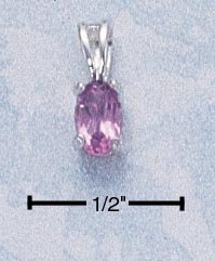 STERLING SILVER- OVAL AMETHYST PENDANT