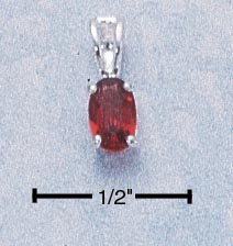 STERLING SILVER- OVAL GARNET PENDANT