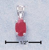 STERLING SILVER- OVAL RUBY PENDANT