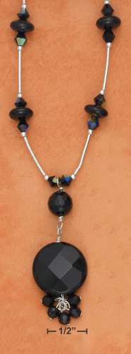 STERLING SILVER- ONYX NECKLACE