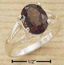 STERLING SILVER- SMOKEY QUARTZ RING **FREE SHIPPING ITEM**