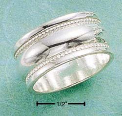 STERLING SILVER- HIGH POLISH BAND W/ BEADED EDGES