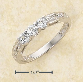 STERLING SILVER RHODIUM PLATED TRIPLE BLUE TOPAZ W/ DIAMOND ACCENT BAND **FREE SHIPPING ITEM**