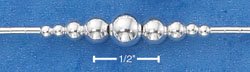 STERLING SILVER- 7 INCH BRACELET WITH 4MM CENTER BEADS