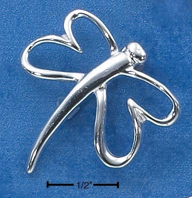 STERLING SILVER- HIGH POLISH OPEN DRAGONFLY PIN