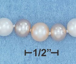 STERLING SILVER- PINK, PEACH, & WHITE FRESH WATER PEARL NECKLACE **FREE SHIPPING**