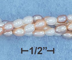 STERLING SILVER- 4 STRAND MULTI COLOR FRESH WATER PEARL BRACELET