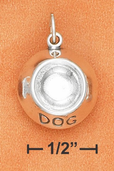 STERLING SILVER 3D "DOG" BOWL CHARM **FREE SHIPPING**