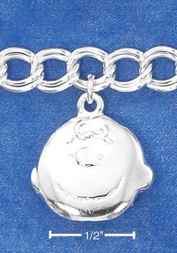STERLING SILVER "PEANUTS" CHARACTER CHARM BRACELET **FREE SHIPPING**