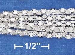 STERLING SILVER ITALIAN 7" 5 STRAND 2MM POPCORN CHAIN BRACELET