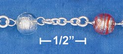 STERLING SILVER ITALIAN CHILD'S MURANO GLASS BEAD BRACELET **FREE SHIPPING**