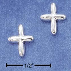 STERLING SILVER TINY CROSS POST EARRINGS **FREE SHIPPING**