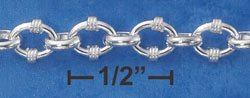 STERLING SILVER 7" OVAL W/BANDS PLUS POLISHED OVAL LINKS BRACELET