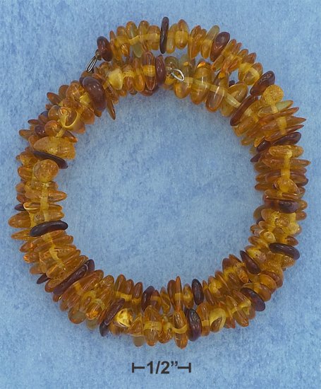 EXPANDABLE SMALL STACKED MULTICOLOR AMBER NUGGETS MEMORY WRAP BRACELET **FREE SHIPPING**