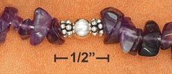 STERLING SILVER AMETHYST TOGGLE BRACELET WITH HEART DANGLE
