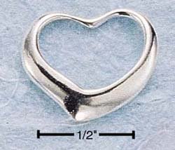 STERLING SILVER SMALL FLOATING HEART CHARM **FREE SHIPPING**