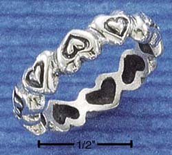 STERLING SILVER INVERTED HEARTS W/IN HEART BAND **FREE SHIPPING**