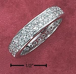 STERLING SILVER CZ PAVE ETERNITY BAND