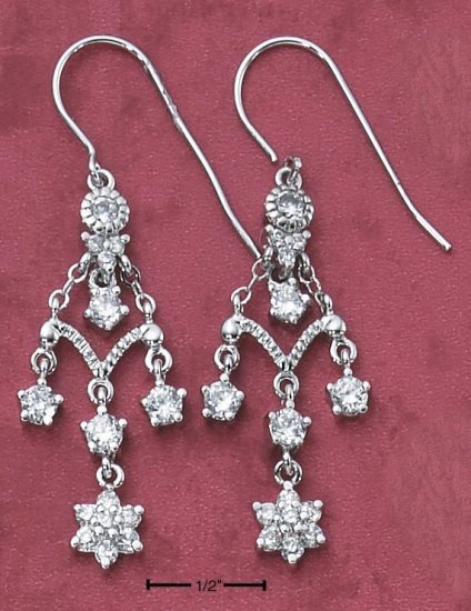 STERLING SILVER FANCY CZ EARRINGS **FREE SHIPPING**