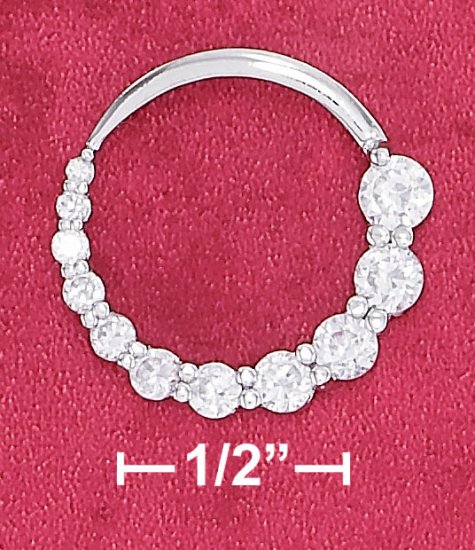 STERLING SILVER OPEN CIRCLE SLIDE PENDANT