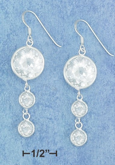 STERLING SILVER EARRINGS WITH CZ STONES **FREE SHIPPING**