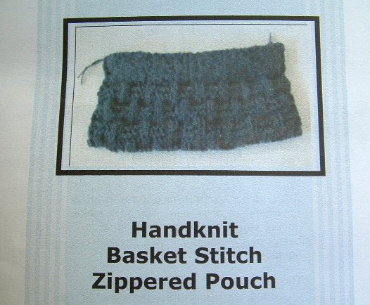 Knitting Pattern Handknit Basket Stitch Zippered Pouch Lined
