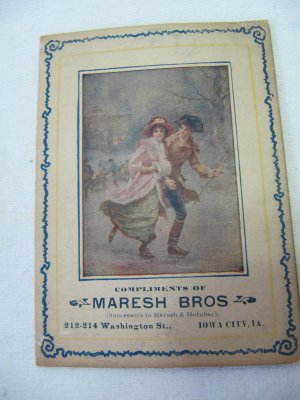 Antique 1905 London Needle Co. Maresh Bros. Iowa City Needle Set Advertisement Card