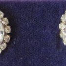 Vintage Cathy's Concepts Pierced Earrings Sparkly Rhinestones Marquis Shaped .5 Inch