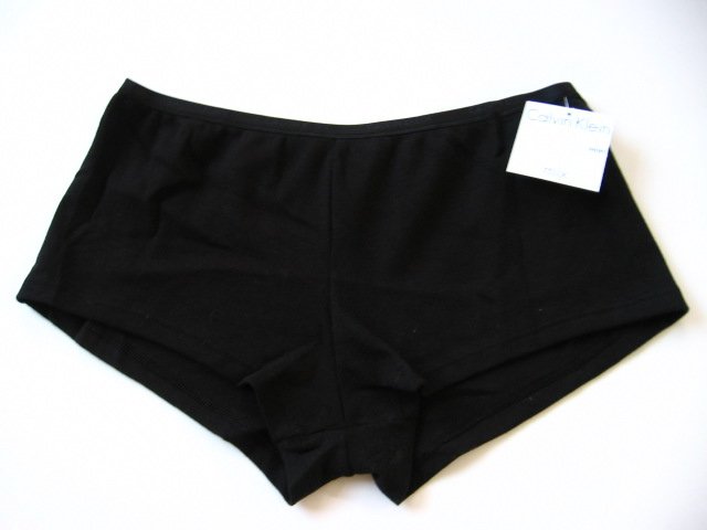 A0436 CALVIN KLEIN BLACK PURE COTTON MIX SHORT D1284, SIZE MEDIUM