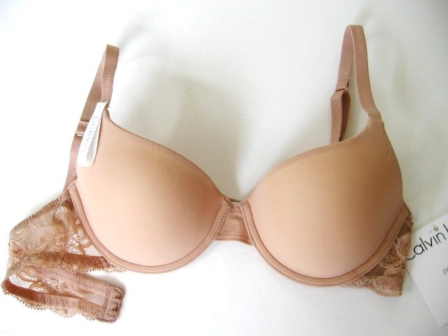 6B0061 CALVIN KLEIN NUDE PETITE LACE T-SHIRT BRA F2777, SIZE 32A