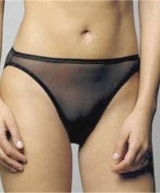 A232T NATORI White Label Soft Sheer Mesh Thong 150005D BLACK SIZE = LARGE