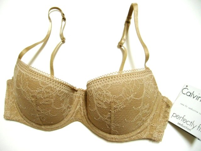 A0138 CALVIN KLEIN SEDUCTION PUSH-UP BRA F2762, DUNE SIZE 32D