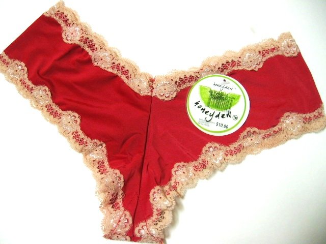 6U0049 HONEYDEW RASP/BLUSH MICROFIBER & LACE BOYSHORT 438, SIZE SMALL