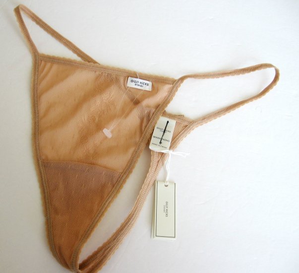 A0083T Gilly Hicks Sydney by Abercrombie NEW Floral Sheer Mesh Skinny Thong Butter, SIZE MEDIUM