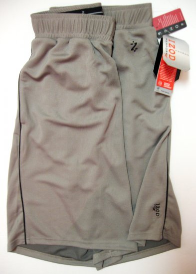 IZOD MEN'S PERFORMX GRAY CARBON COCONA SPORTS SHORT SIZE EXTRA LARGE