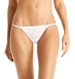 A0329 CALVIN KLEIN PERFECT FIT SEDUCTION LACE THONG, F2767, WHITE SIZE MEDIUM