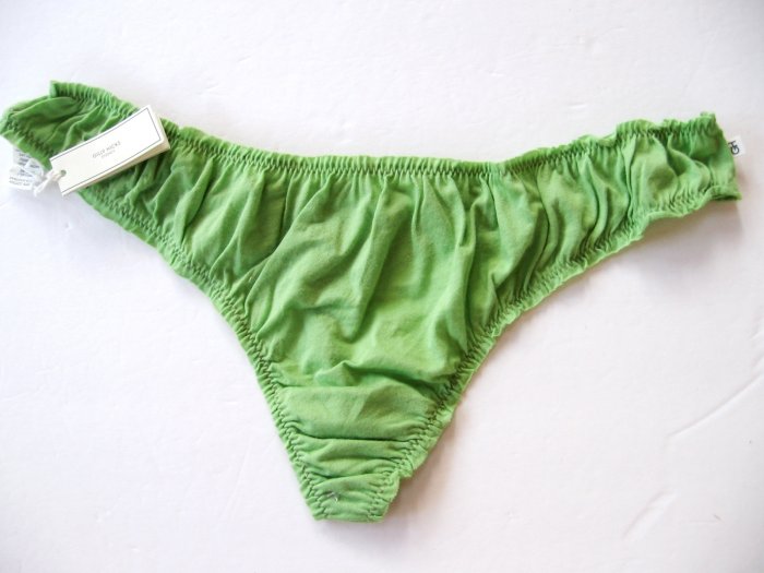 6U1018 ABERCROMBIE GILLY HICKS GREEN ULTRA THIN COTTON THONG, SIZE EXTRA SMALL