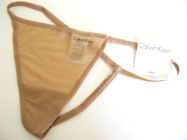6U0505 CALVIN KLEIN NUDE THIN SHEER MICROFIBER G-STRING, D3062, SIZE SMALL