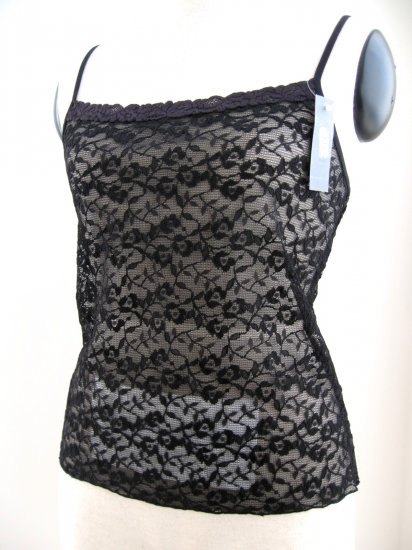 A0546 NATORI Underneath Stretch Lace Camisole, 142006, BLACK, Size=M