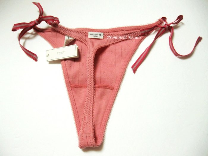 A295T ABERCROMBIE GILLY HICKS CORAL THERMAL SIDE-TIES THONG, SIZE SMALL